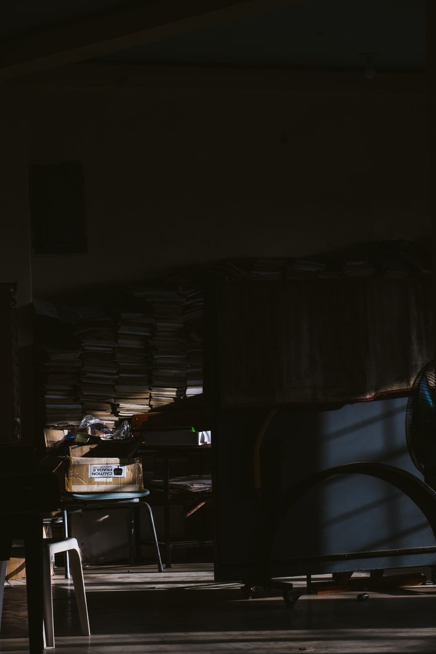 Travel author working in minimalist space