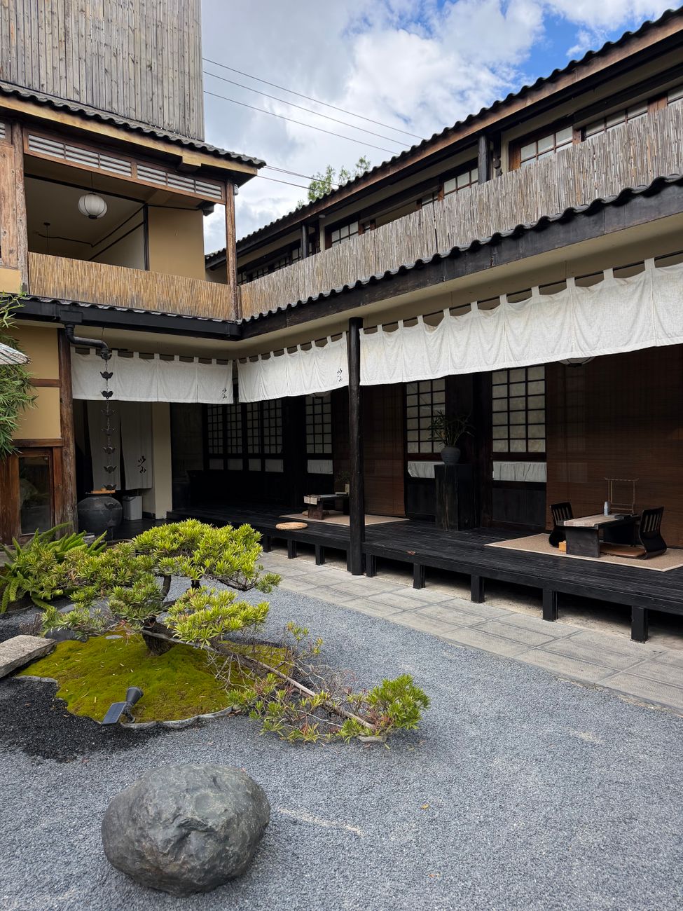 Zen stones and minimalist Japanese veranda